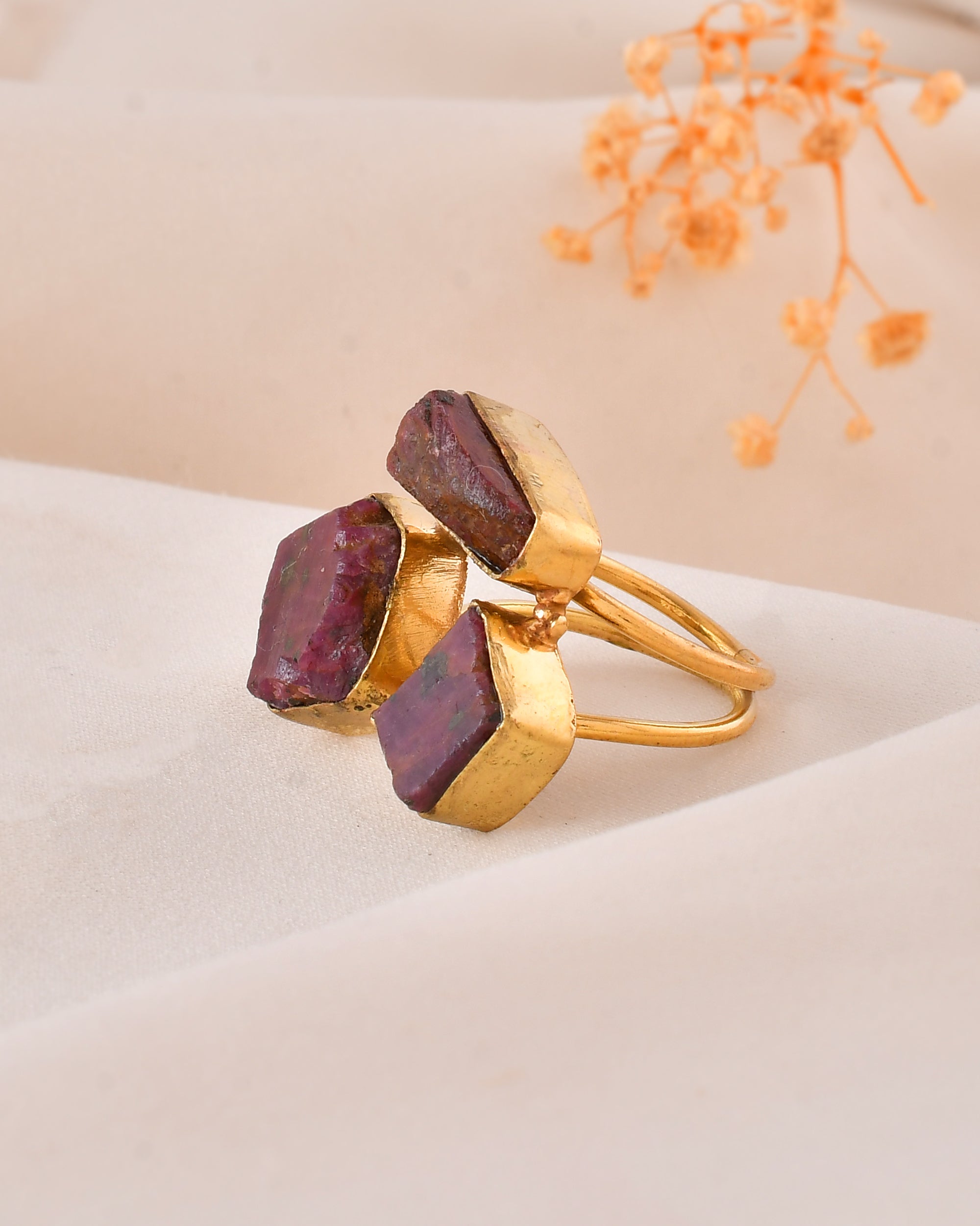 Majestic Ruby Dandiya Statement Ring